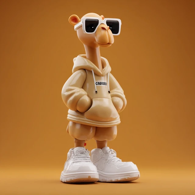 Cool Camel Mascot 3D Design Bubble Mart Style