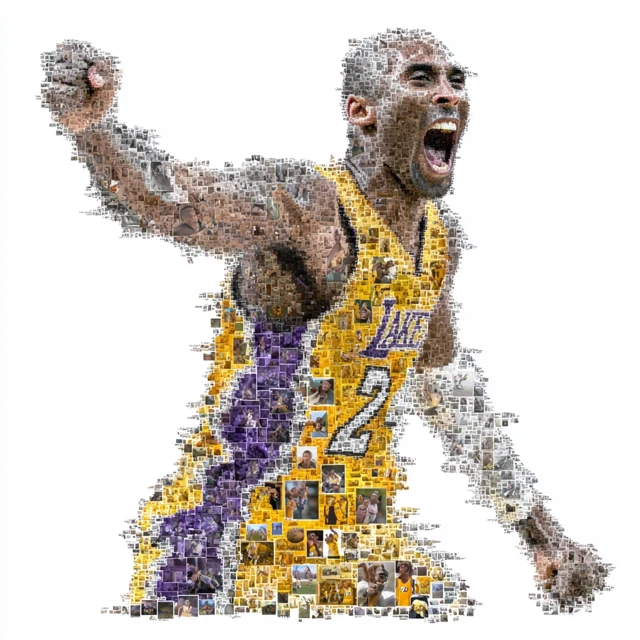 Kobe Bryant Mosaic Celebrating Victory Basketball