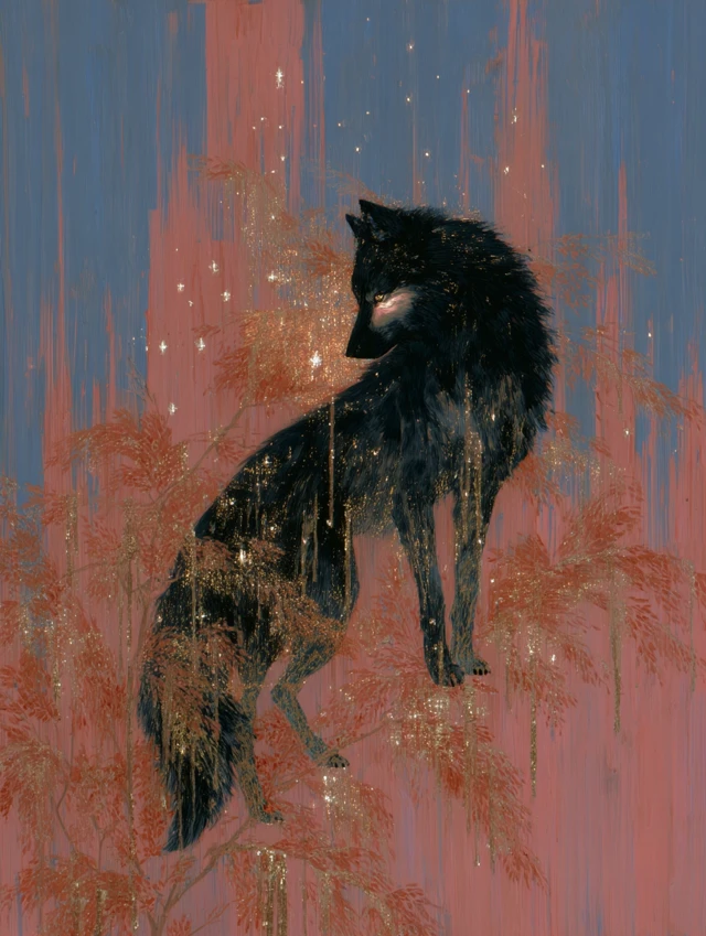 Mystical Wolf Painting