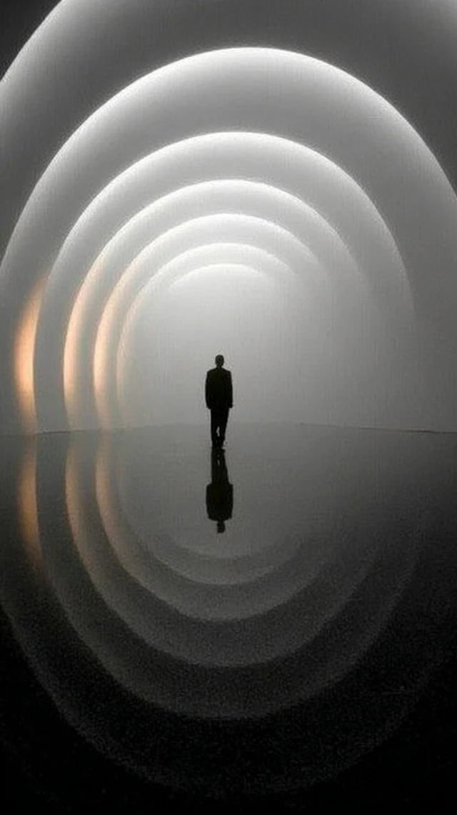 Lone Figure in a Tranquil Setting