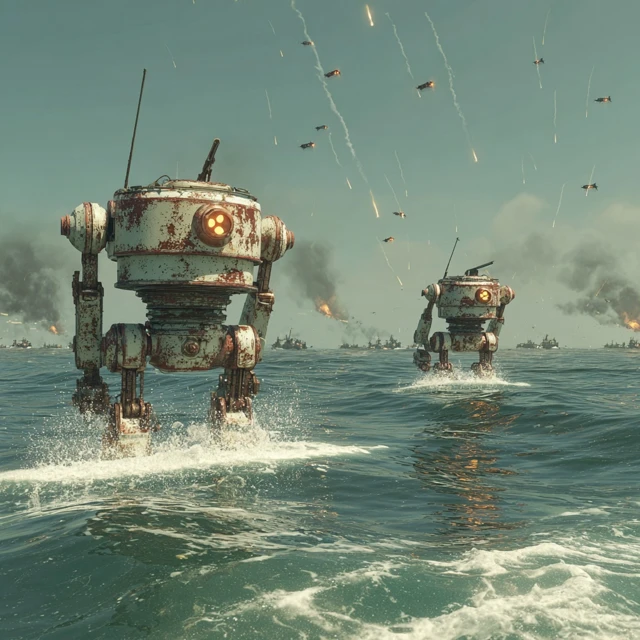 Robot War Invasion Sea Action