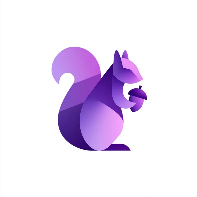 Geometric Purple Squirrel Logo Design
