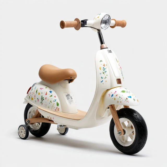 Cute White Childrens Scooter High Resolution Photography
