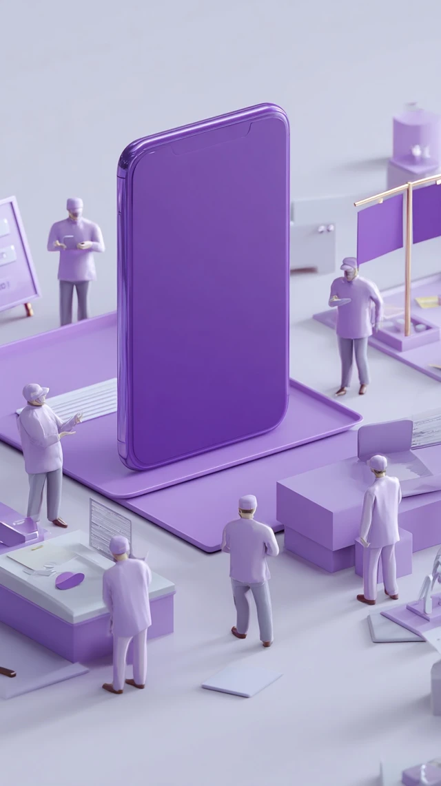 Purple Smartphone Sales Presentation 3D