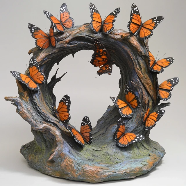 Butterfly Sculpture Nature Art Decor