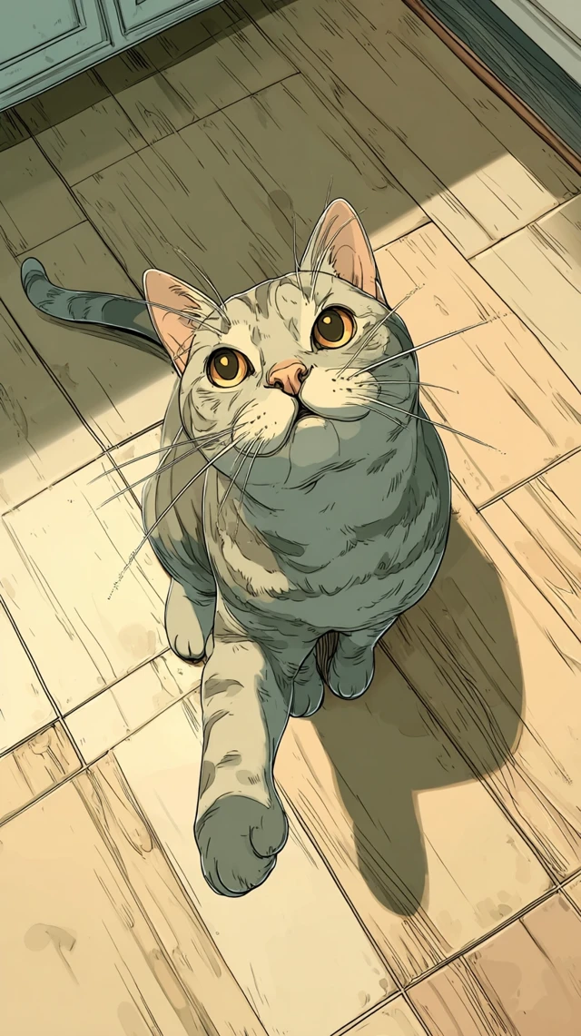 Cartoon Cat Reaching Out Illustration