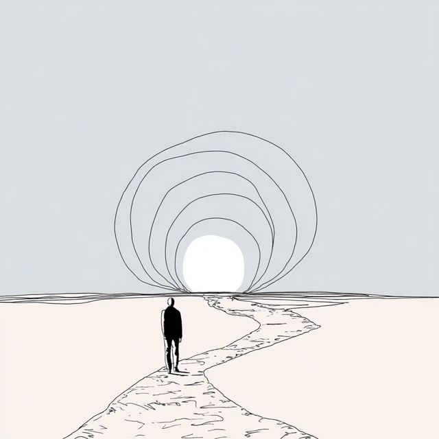 Finding Your Path Illustration Sunset Target