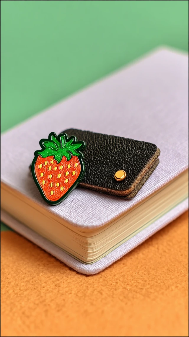 Notebook with Strawberry Sticker