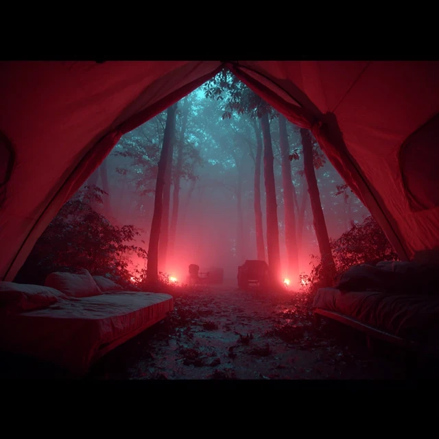Camping Tent in Red Forest Mystery