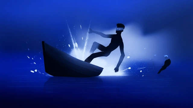 Falling Man Illustration Boat Scene