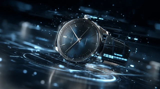 Luxury Watch Dissolving into Code Digital Elegance