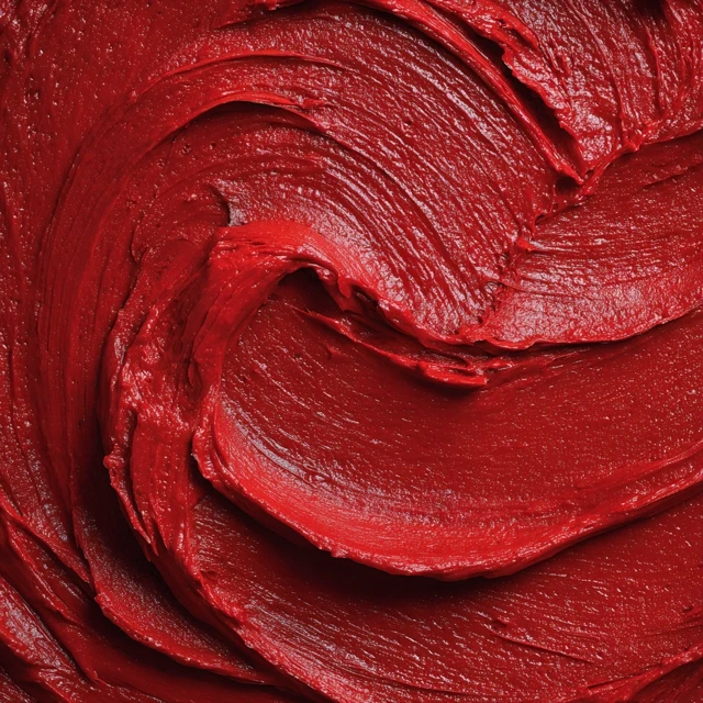 Tomato Paste Close Up Swirl on White Background