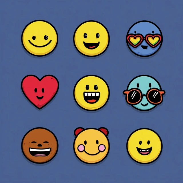 Cute Smiley Emoji Set Collection