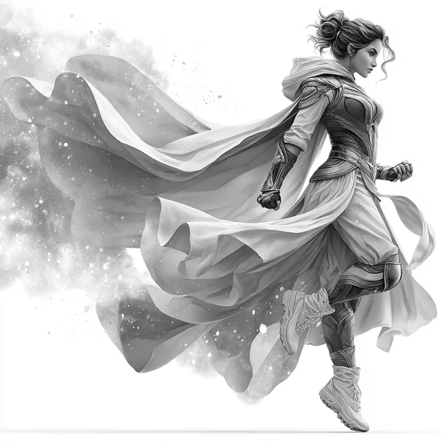 Taiwanese Superheroine in Space Line Art