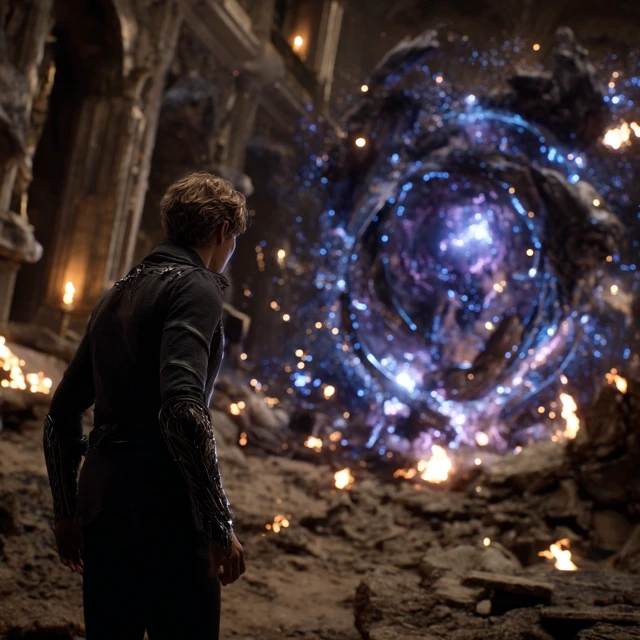 Sorcerer Confronts Astral Monster in Olympus Ruins