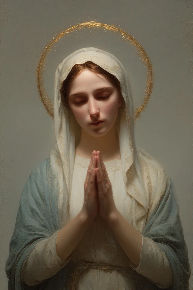 Holy Woman in Prayer Classical Painting