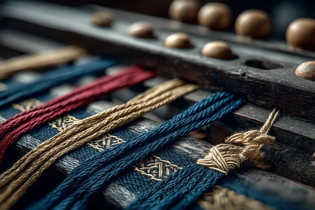 Textile Art Weaving Close Up Olympic Colors