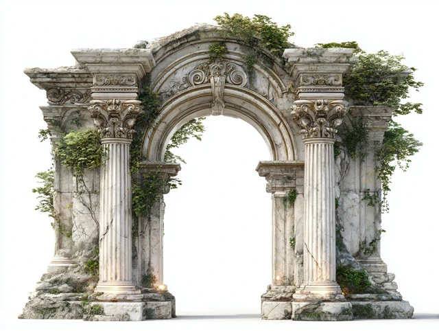 Fantasy Archway Neoclassical Columns Glowing Accents