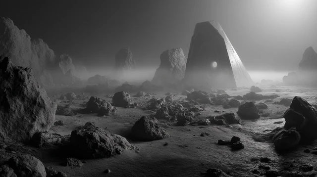 Eerie Lunar Landscape Horror SciFi