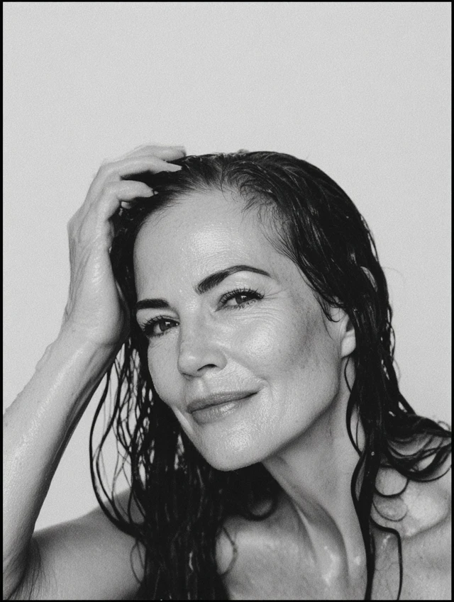 Beautiful Woman with Wet Hair Skincare Portrait