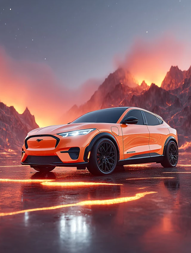 Futuristic Electric SUV in a Surreal SciFi Dreamscape