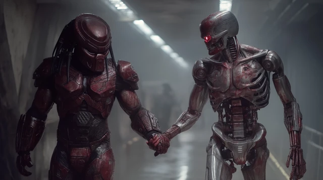 Predator in SciFi Corridor Dramatic Scene