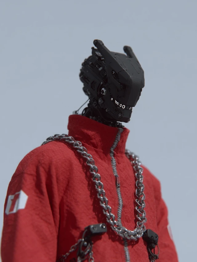 Cyber Robot in Oversized Outfit - Hyper Realistic