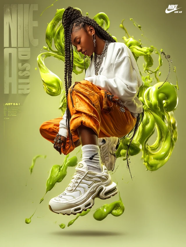 Nike Air Ad: Young Model in Fashion Forward Athletic Style