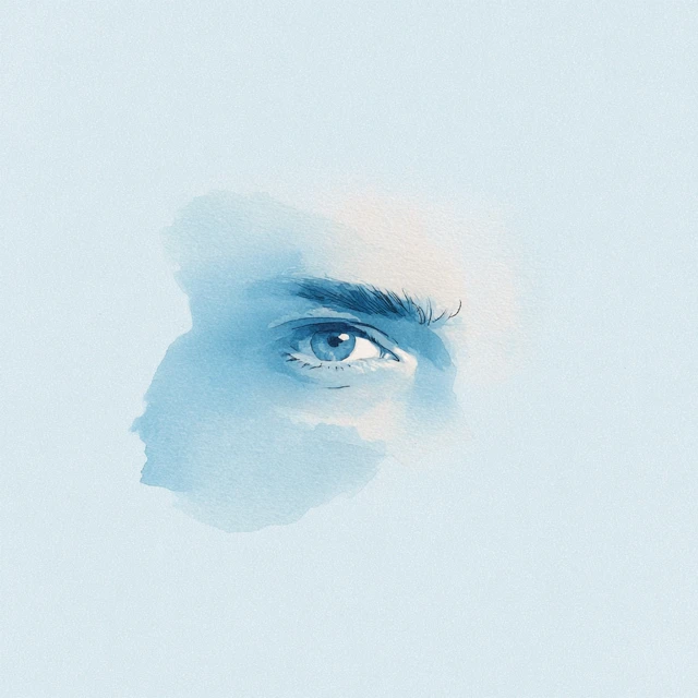 Blue Eye Illustration Minimalist Album Cover Art