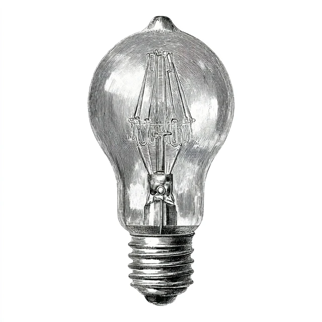 Edison Light Bulb Engraving 16th Century Style