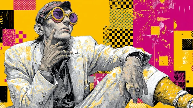 AI Content Strategy Illustration - Frank Miller Style
