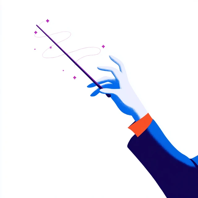 Magic Hand with Wand Illustration