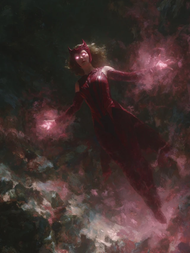 Scarlet Witch Marvel Horror Art