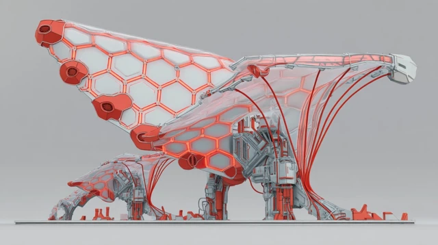 Biomechanical Wing City 3D Model for 3D Printing