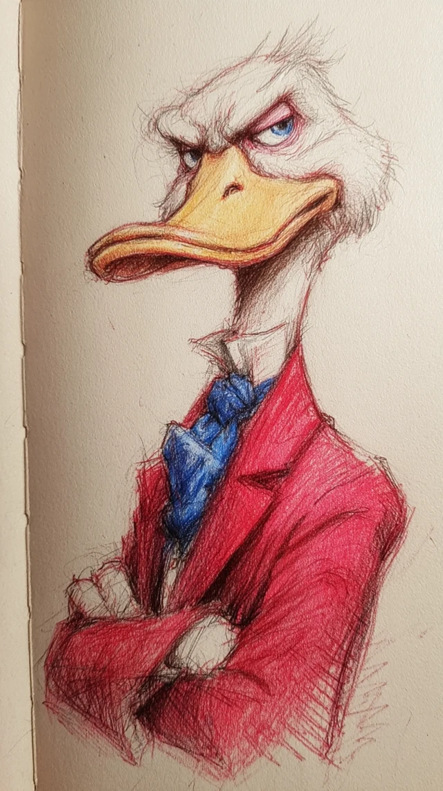 Angry Duck Portrait in JeanBaptiste Monge Style