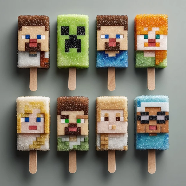 Minecraft Popsicles Fun Dessert Idea