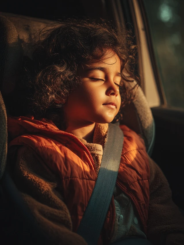 Sleeping Toddler in Golden Hour Serenity
