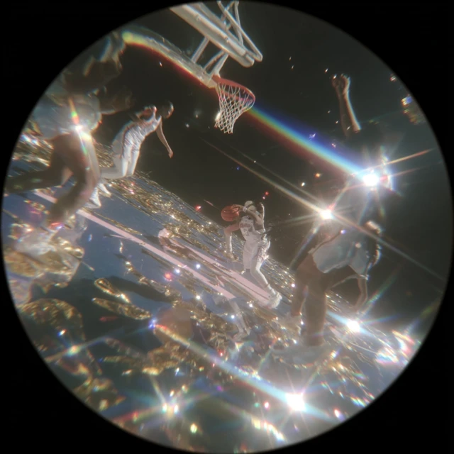 Gold Basketball Card Light Dispersion