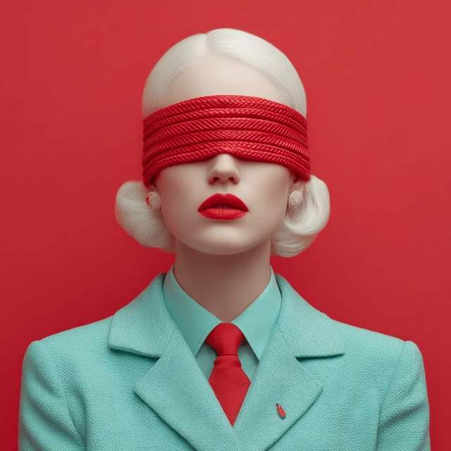 High Fashion Portrait of Woman in Red