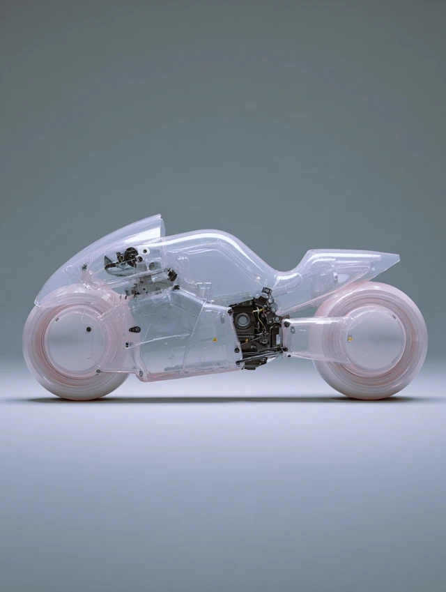 Y2K Translucent Motorcycle Product Design