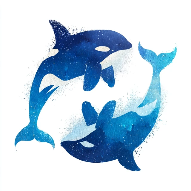 Orca Yin Yang Logo Design Minimalist Branding