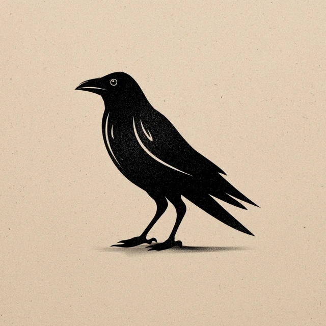 Minimalist Raven Icon Design