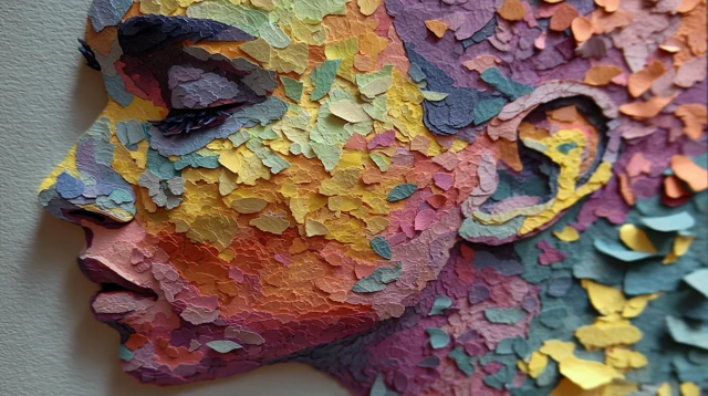 Colorful Paper Portrait of a Woman