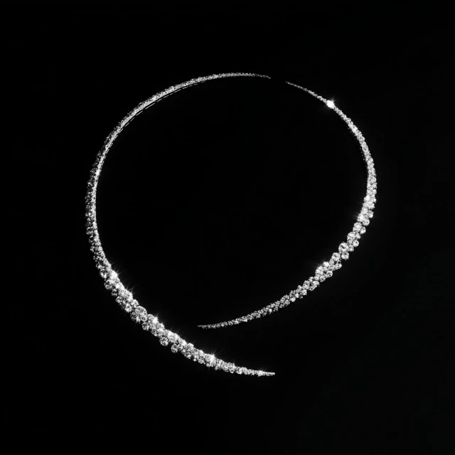 White Gold Diamond Necklace Minimalist Design
