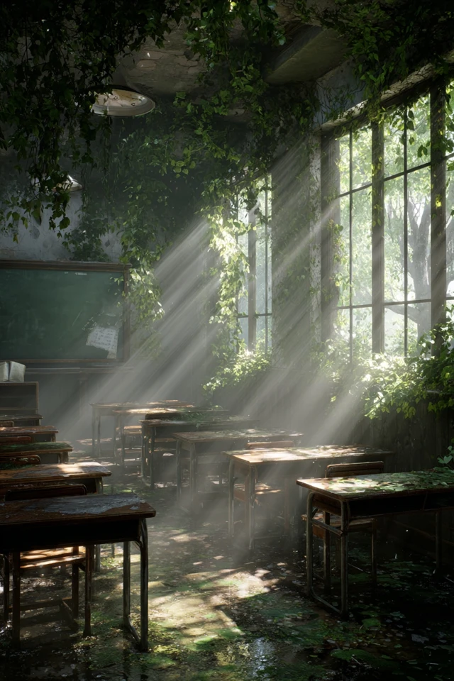 Abandoned Classroom Nature Takes Over