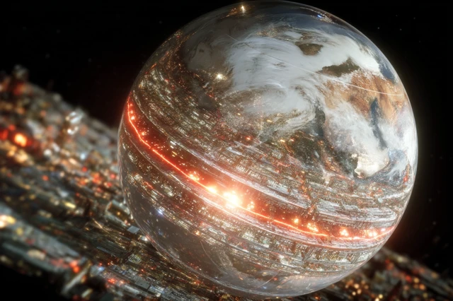 Shifting Hologram A Futuristic Cityscape