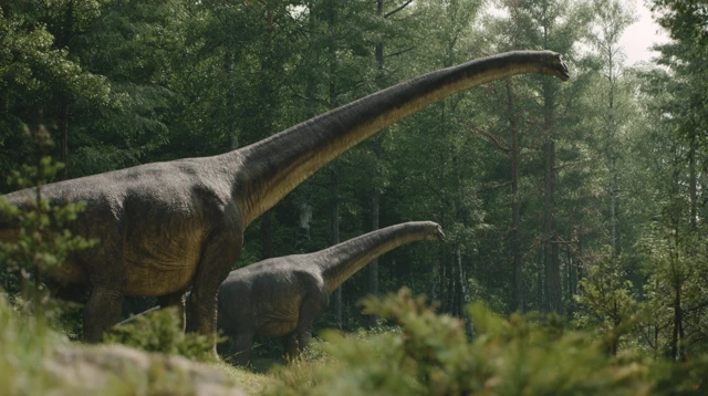 Diplodocus in Prehistoric Forest