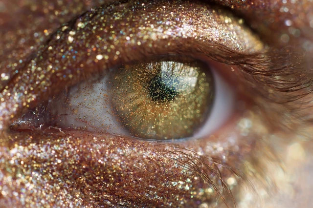 Golden Eye Glitter Closeup