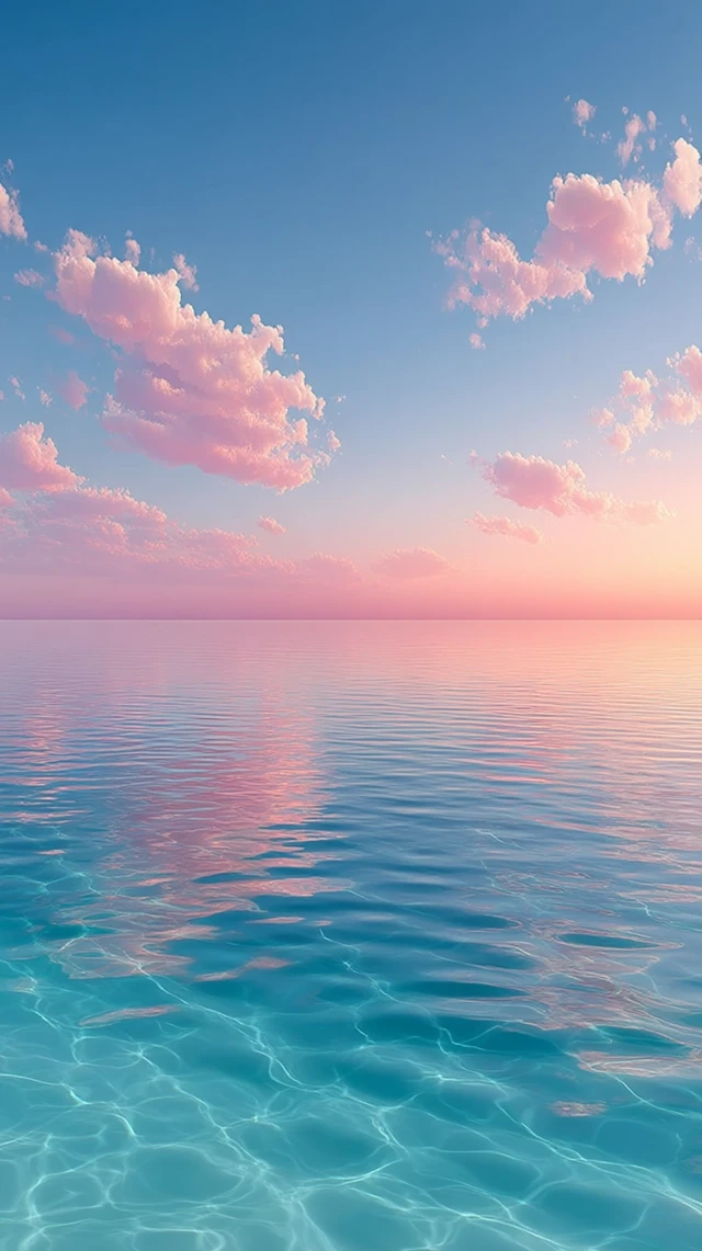 Pink Sky and Blue Sea: Beautiful Pastel Sunset Photography