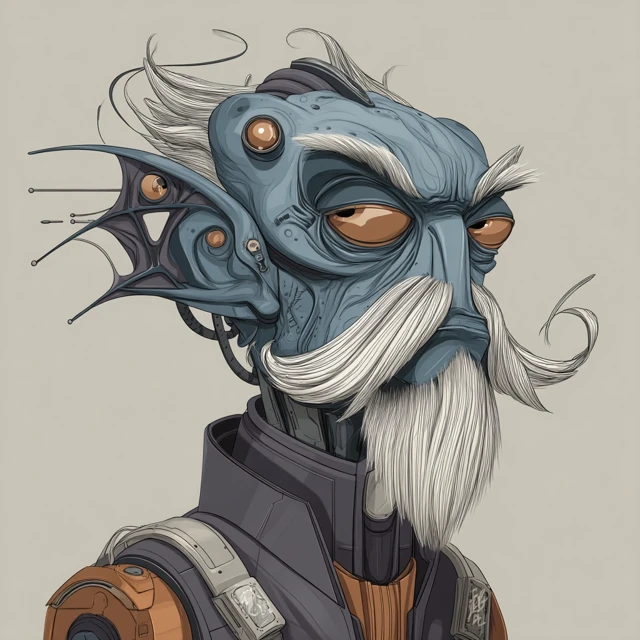 Alien Gnome Researcher SciFi Fantasy Illustration